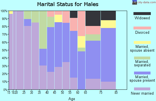 Zip code 36612 marital status for males