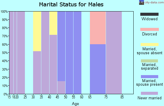 Zip code 36773 marital status for males