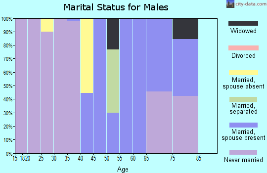 Zip code 36776 marital status for males