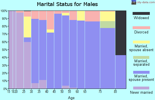 Zip code 37010 marital status for males