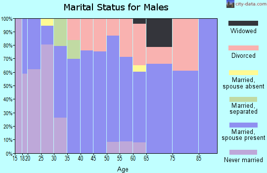 Zip code 37025 marital status for males