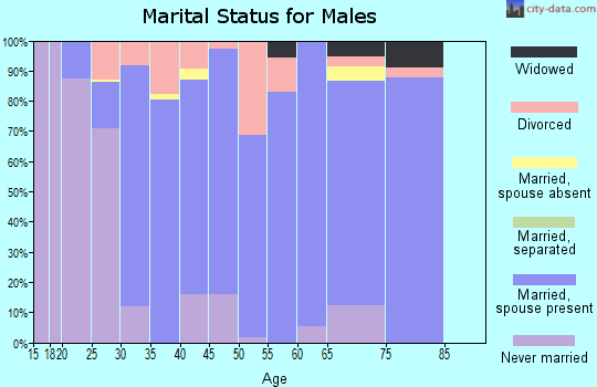 Zip code 37034 marital status for males