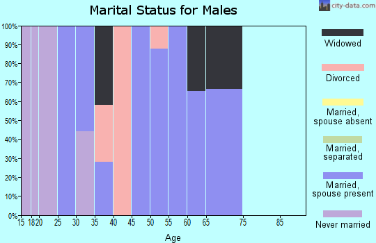 Zip code 37057 marital status for males