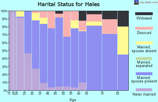 Zip code 37073 marital status for males