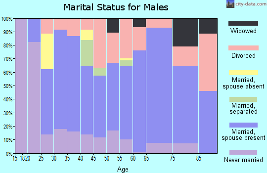 Zip code 37074 marital status for males