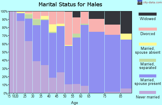 Zip code 37076 marital status for males