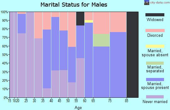 Zip code 37181 marital status for males