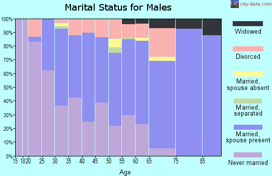 Zip code 37204 marital status for males