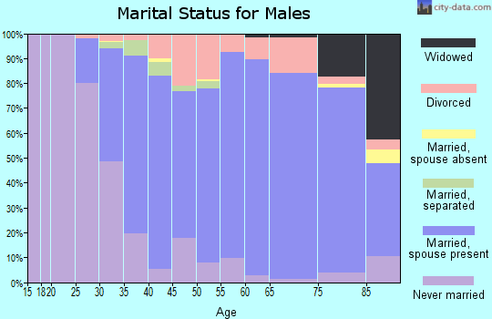 Zip code 37205 marital status for males