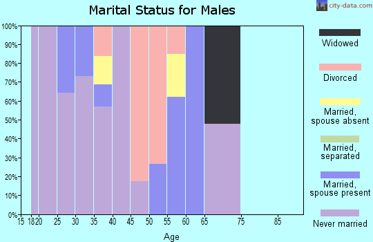Zip code 37219 marital status for males