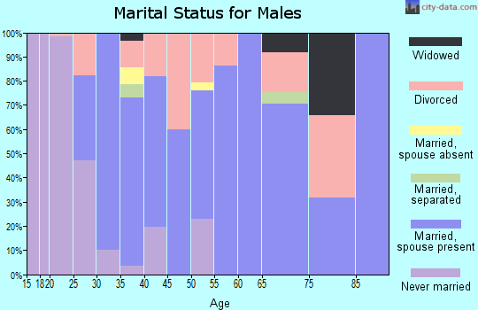Zip code 37301 marital status for males