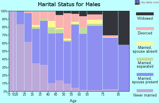 Zip code 37303 marital status for males