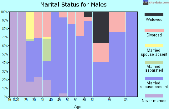 Zip code 37309 marital status for males