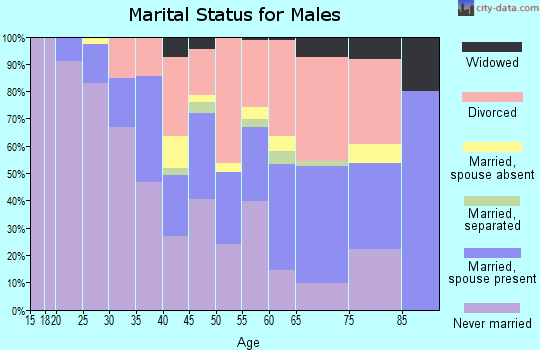 Zip code 37404 marital status for males