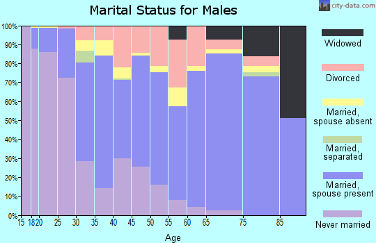 Zip code 37415 marital status for males