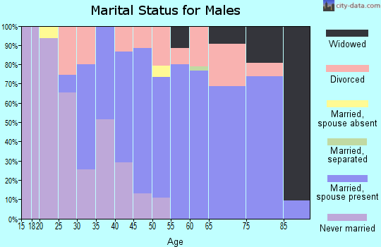 Zip code 37416 marital status for males