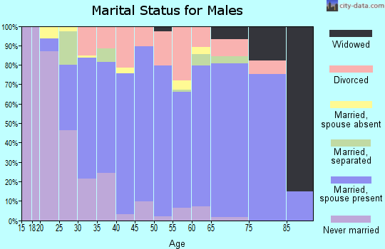 Zip code 37618 marital status for males