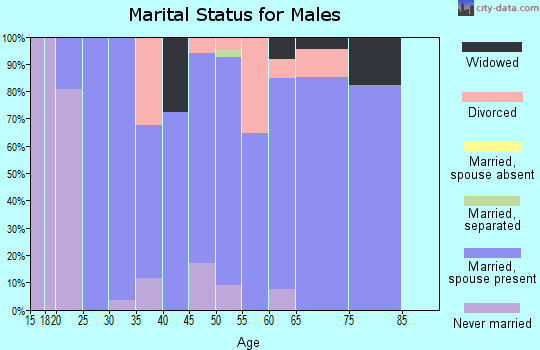 Zip code 37645 marital status for males