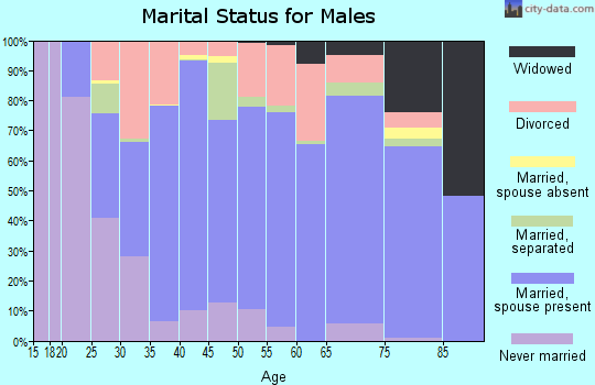 Zip code 37821 marital status for males