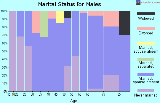 Zip code 37828 marital status for males