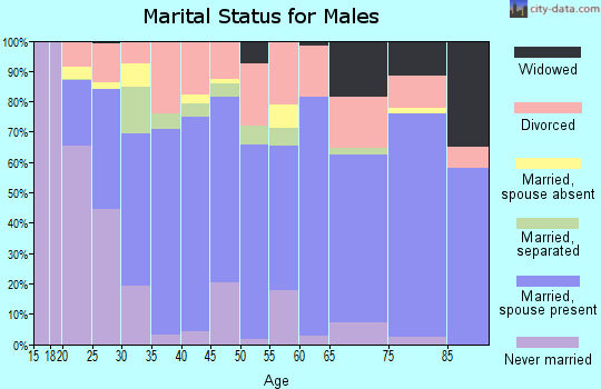 Zip code 37857 marital status for males
