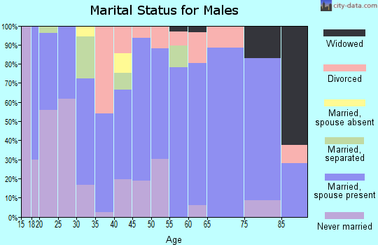 Zip code 37873 marital status for males