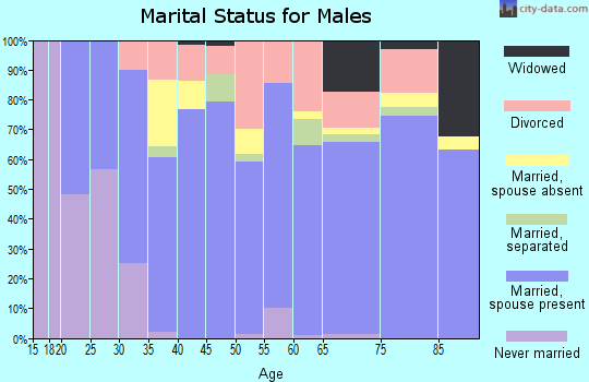 Zip code 37874 marital status for males