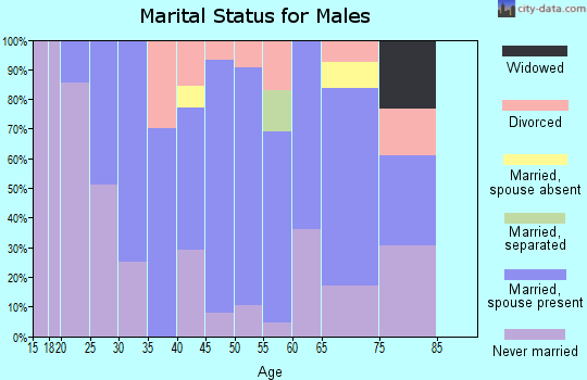 Zip code 37881 marital status for males
