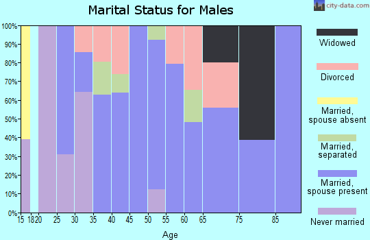 Zip code 37891 marital status for males