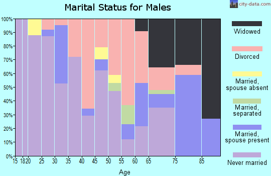 Zip code 37915 marital status for males