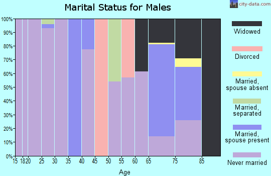 Zip code 37916 marital status for males