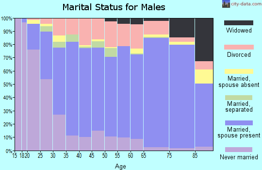 Zip code 37918 marital status for males