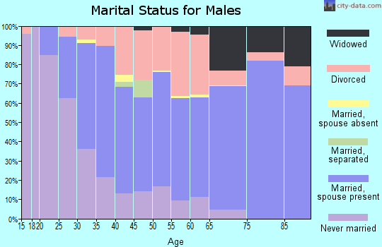 Zip code 37921 marital status for males