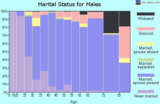 Zip code 37922 marital status for males