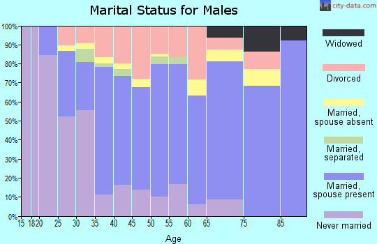Zip code 37923 marital status for males