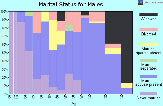 Zip code 38034 marital status for males