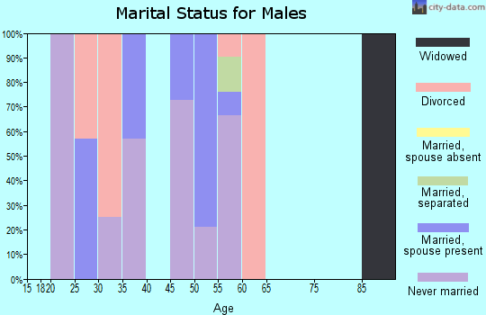 Zip code 38036 marital status for males
