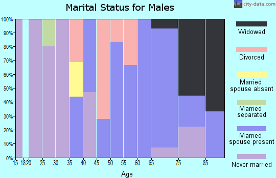 Zip code 38050 marital status for males