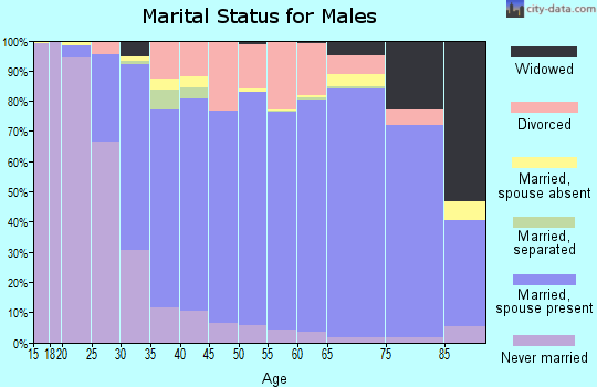 Zip code 38135 marital status for males