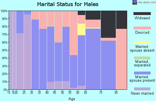 Zip code 38221 marital status for males