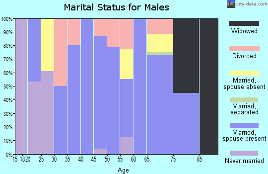 Zip code 38224 marital status for males