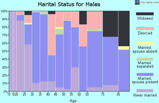 Zip code 38225 marital status for males