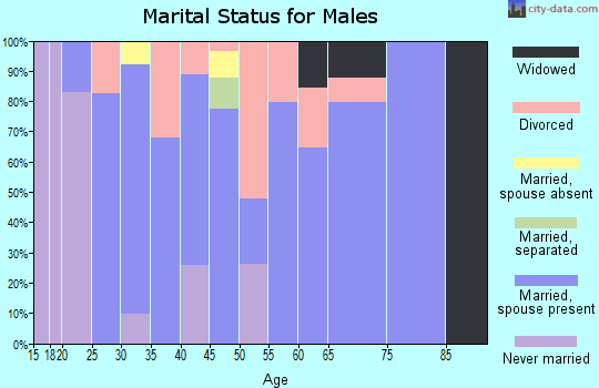 Zip code 38231 marital status for males