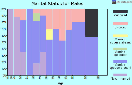 Zip code 38313 marital status for males