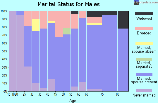 Zip code 38315 marital status for males