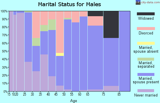 Zip code 38316 marital status for males