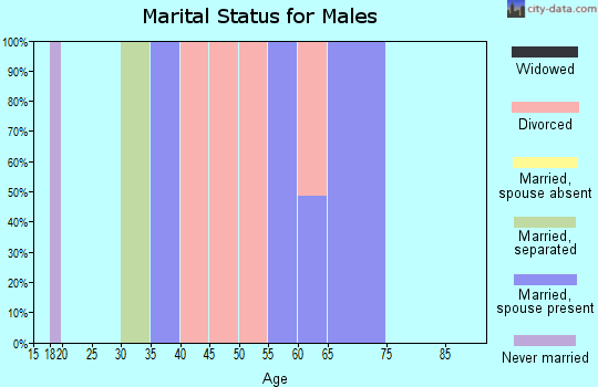Zip code 38318 marital status for males