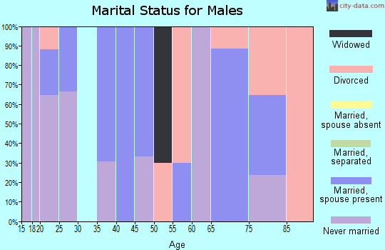 Zip code 38327 marital status for males