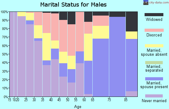 Zip code 38425 marital status for males