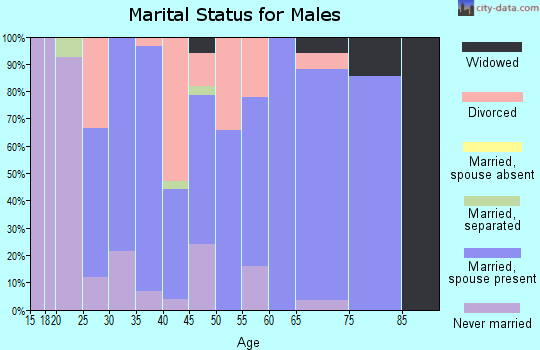 Zip code 38468 marital status for males